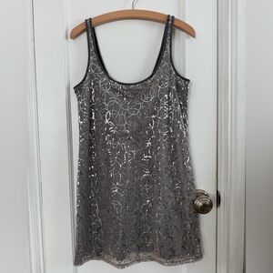 Express Silver Sequined Mini Dress Small